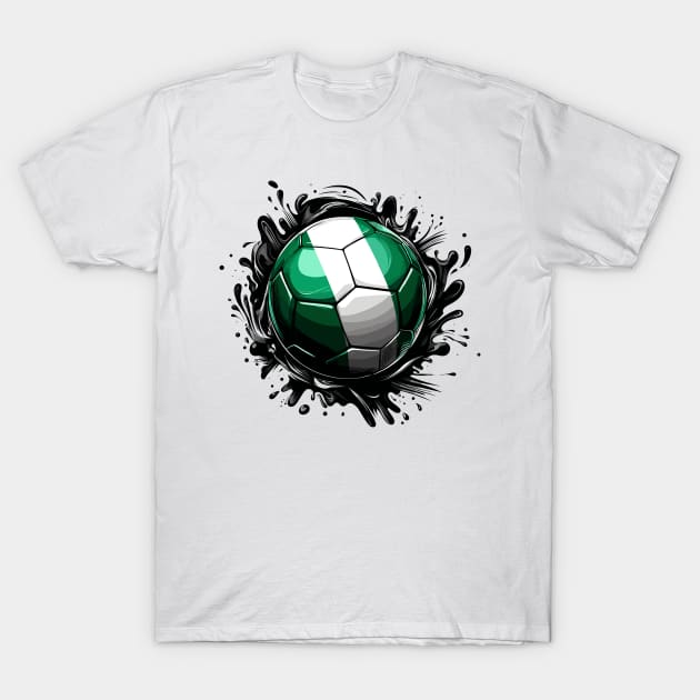 Nigeria Flag Football T-Shirt by Graceful Designs